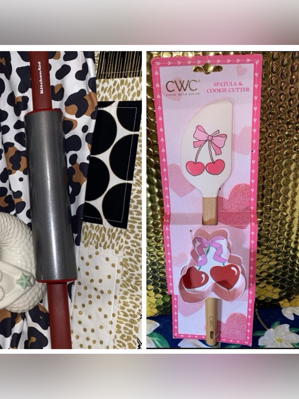 CHERRY SPATULA COOKIE CUTTER & ROLLING PIN BUNDLE